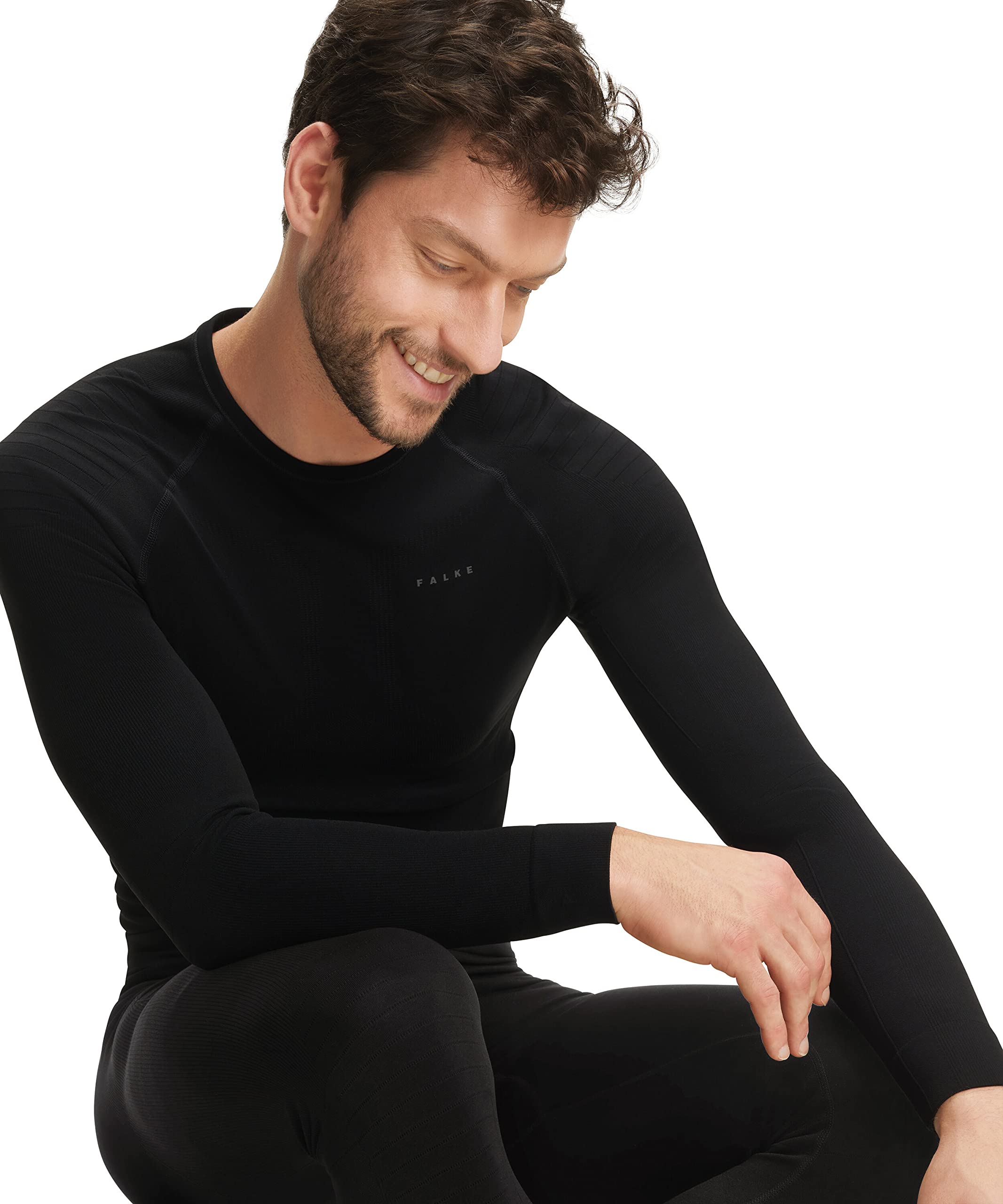 FALKE Maximum Warm Long M Ti filo funzionale asciugatura rapida 1 pezzo, Calzamaglia Uomo, Nero Black 3000-O, S
