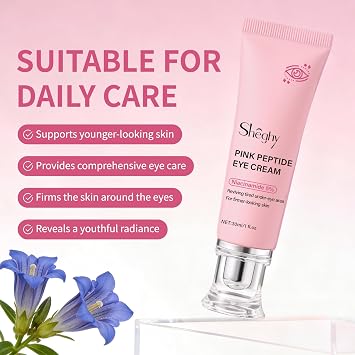 PDRN Pink Peptide Eye Serum Cream, Hydrating & Firming Eye Cream for Dark Circles, Anti-Aging Treatment Reduces Fine Lines, Uneven Skin Tone, Soothing Pink Moisturizer with Peptides, 1.01fl.oz (2)