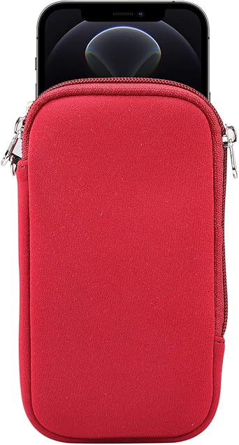 Neoprene Cell Phone Pouch Soft Elastic Shockproof Mobile Phone  Case+Necklace Lanyard Crossbody Sleeve for iPhone 12 Pro Max XS, Samsung  Galaxy Note 20 ...