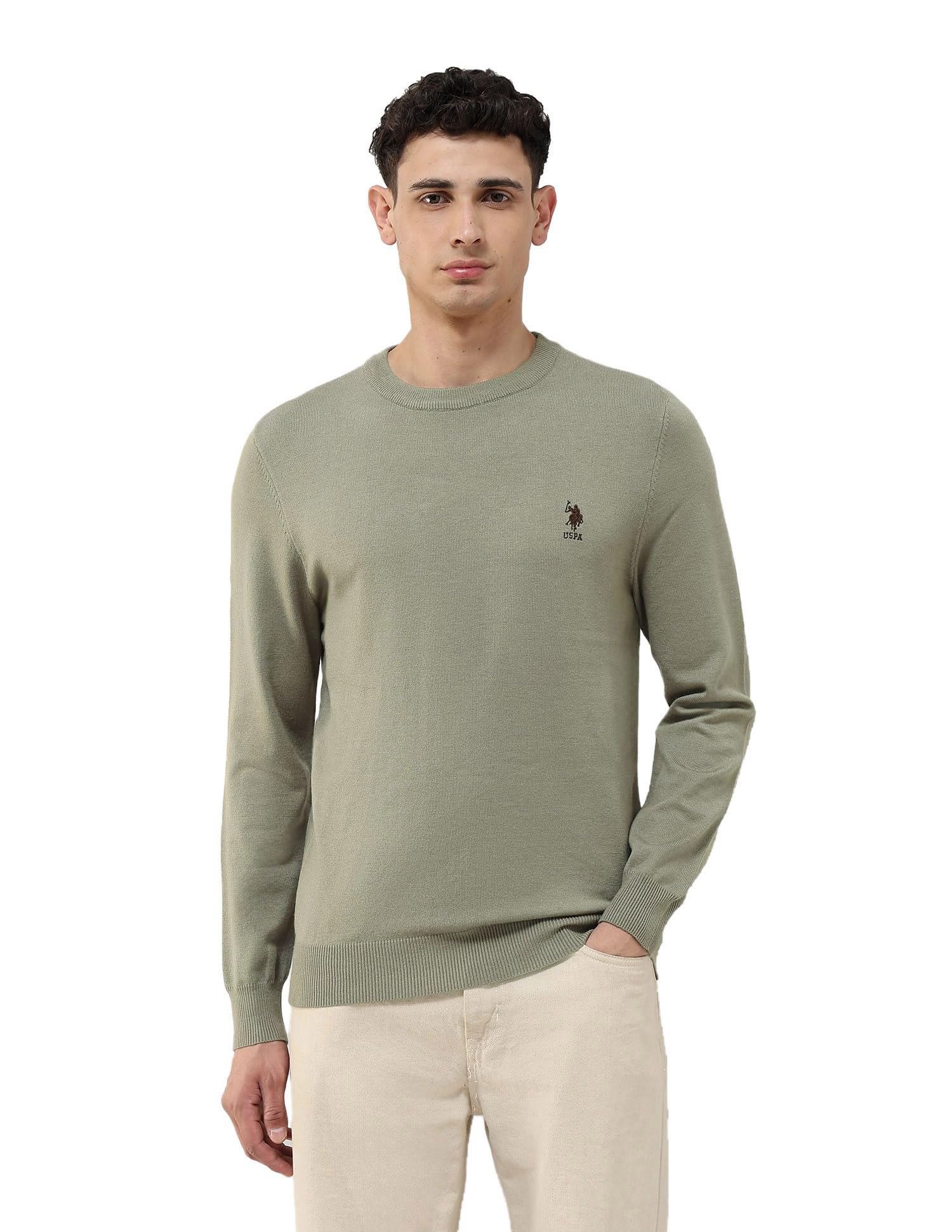 u.s. polo assn. U.s.Polo Association Men's Solid Regular fit Sweater-picture-46