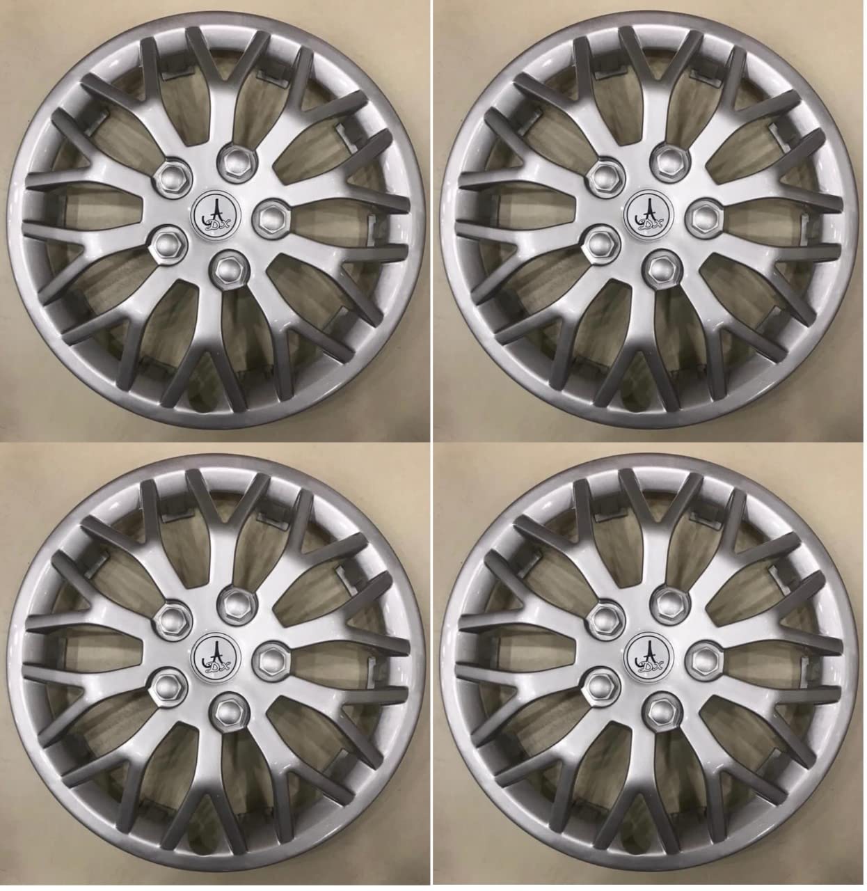 Automart Wheel Covers 13'' Inches Silver Colour Compatible with Maruti