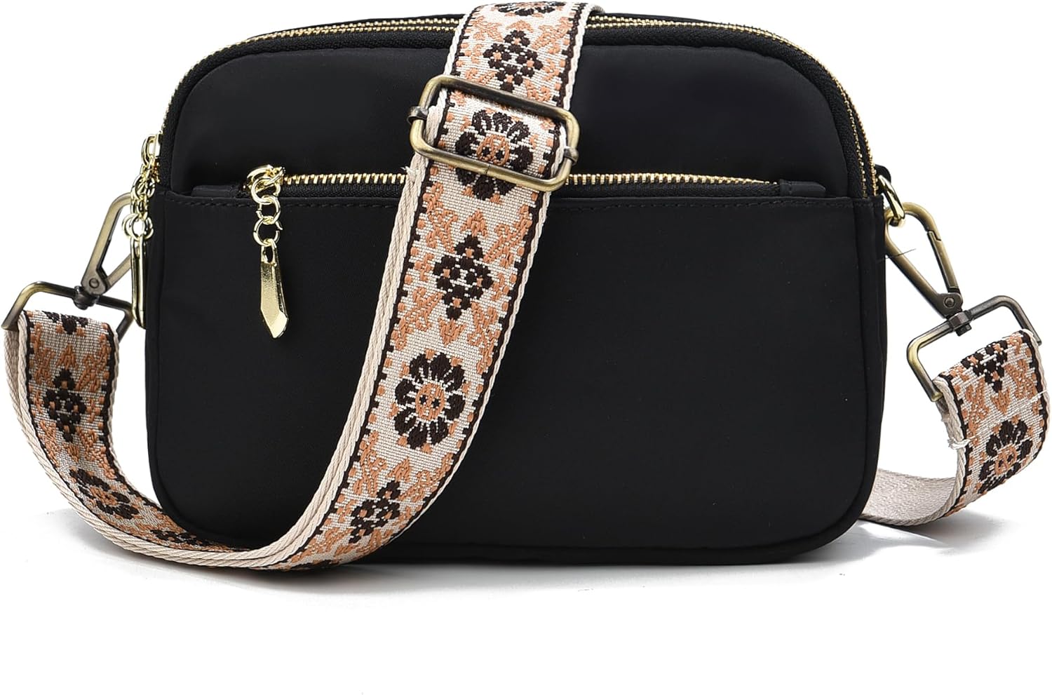 Purse Strap Adjustable Replacement Crossbody Bag Strap Retro Jacquard Embroidery Shoulder Straps for Canvas Bag - Image 5