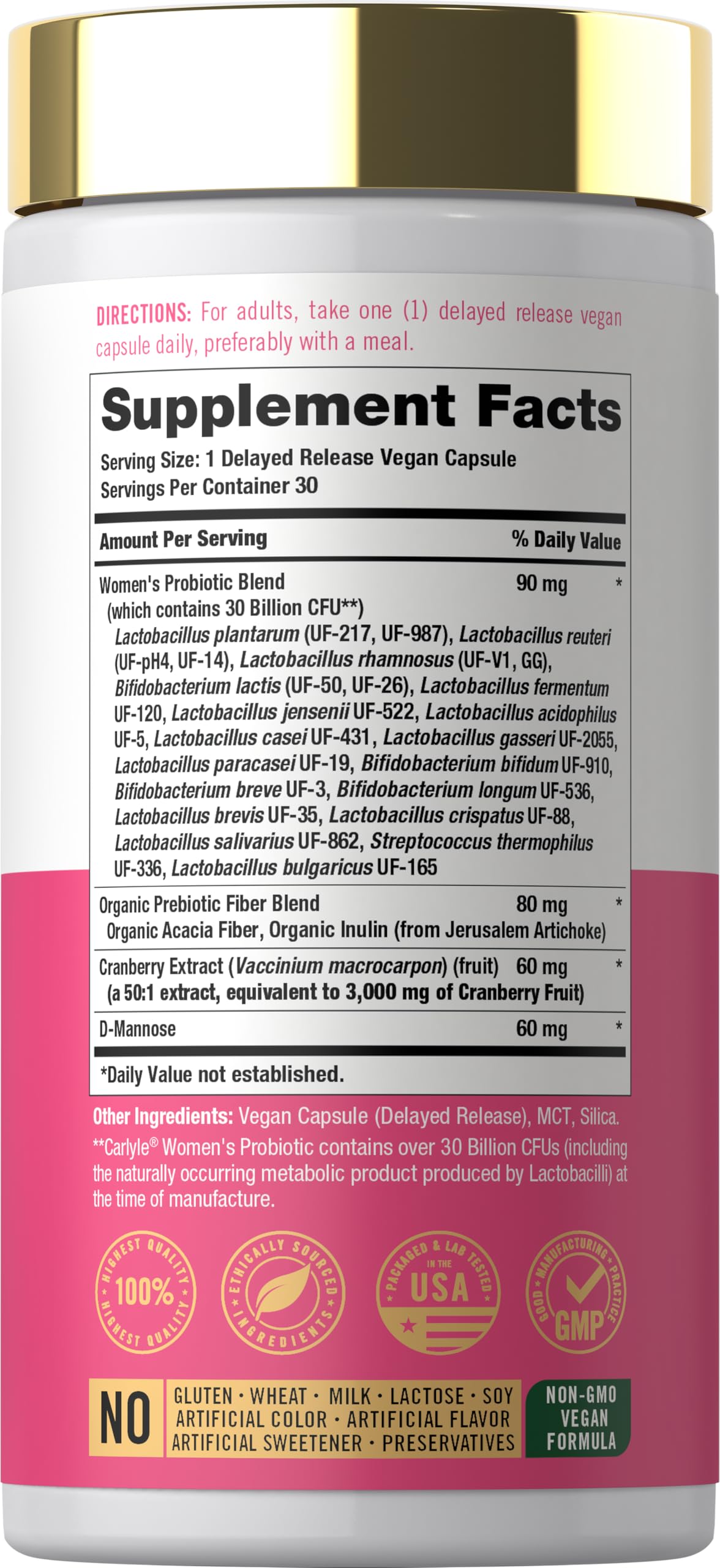 Carlyle Women's 30 Billion CFU Probiotic — Amazon image 2