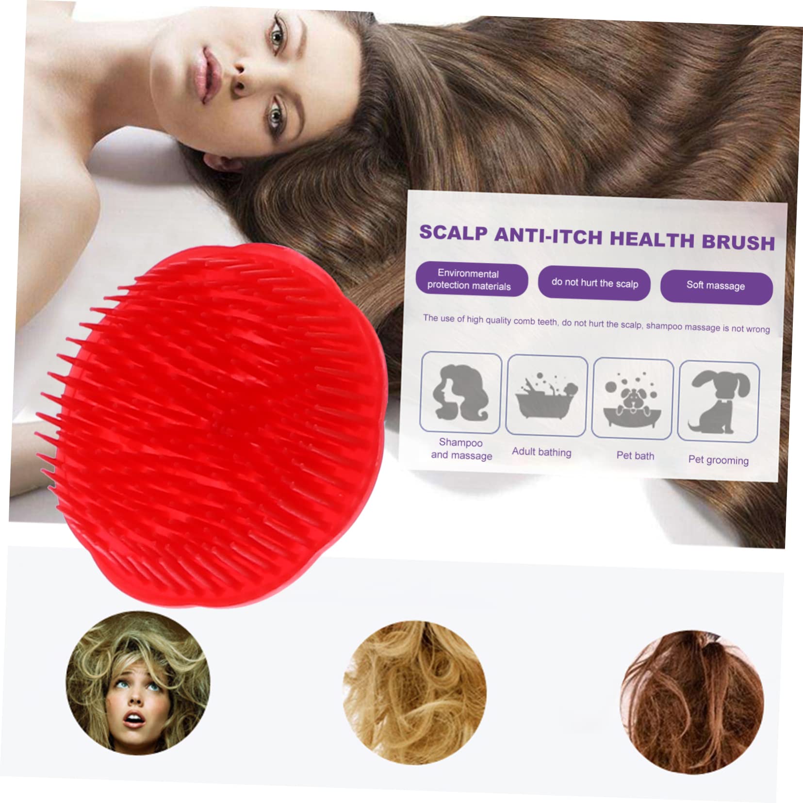 Cepillo de Masaje Cuero Cabelludo Delicado de Plástico, Diseño Ergonómico Fácil de Sujetar, Paquete de 12 Piezas para Lavado y Uso Doméstico Color Aleatorio