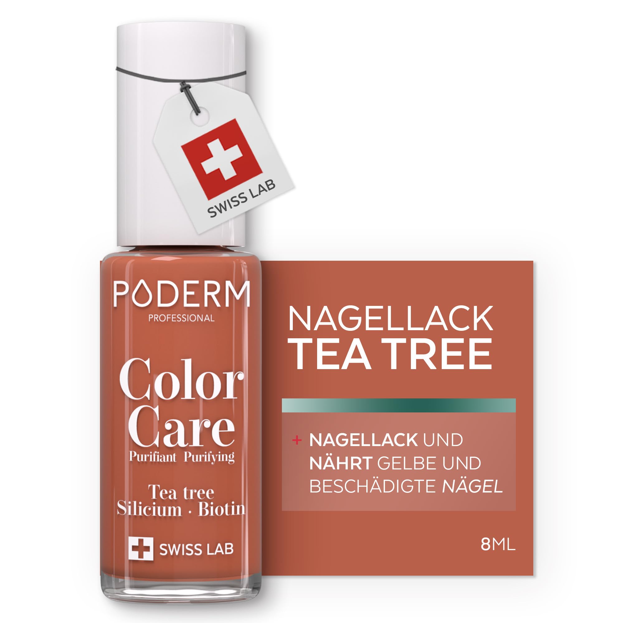 PODERM - Tea Tree Nail Polish Colour Care Raspberry