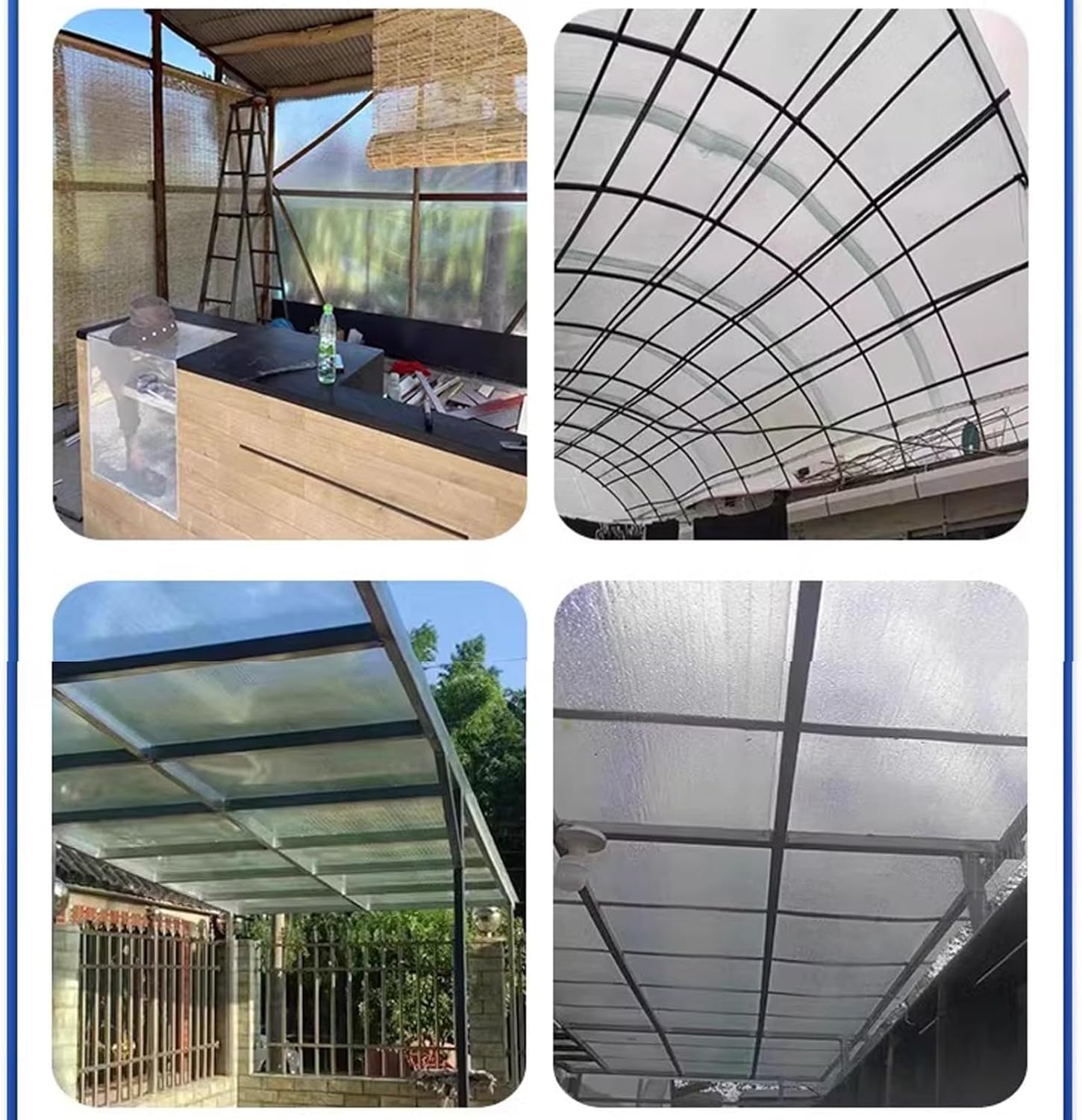 1.2mm Polycarbonate Sheet,DIY UV Resistant Polycarbonate Greenhouse Panels,Insulated Transparent Roof Panels for Roof Farming Gardening Agriculture Courtyards Canopy,1.64/2.62/3.28/3.94ft(0.5x15m/1.64