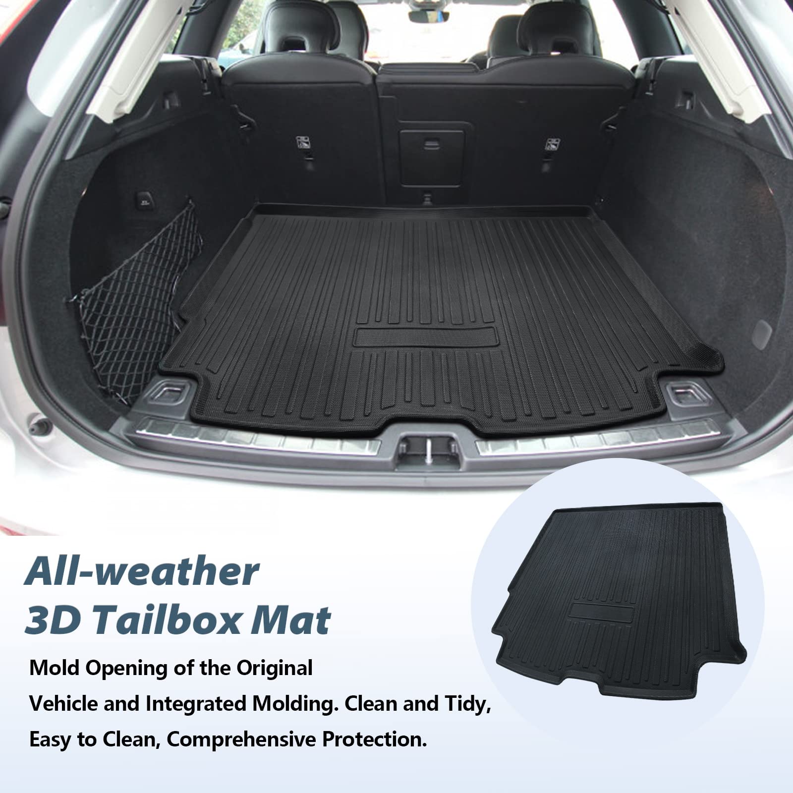 Ruiya Compatibel Met Volvo XC60 Recharge 2018-2024 2025 Kofferbakmat, All-Weather Binnenmatten Antislipmatten Voor Accessoires