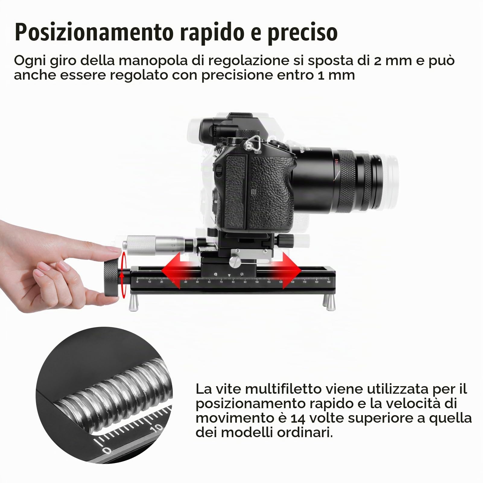 AstrHori Guida di messa a fuoco macro con piastra a sgancio rapido Arca,fotografia ravvicinata e macro Guida di messa a fuoco precisa, piedini staccabili,compatibilità fotocamera universale,AH-MGA170