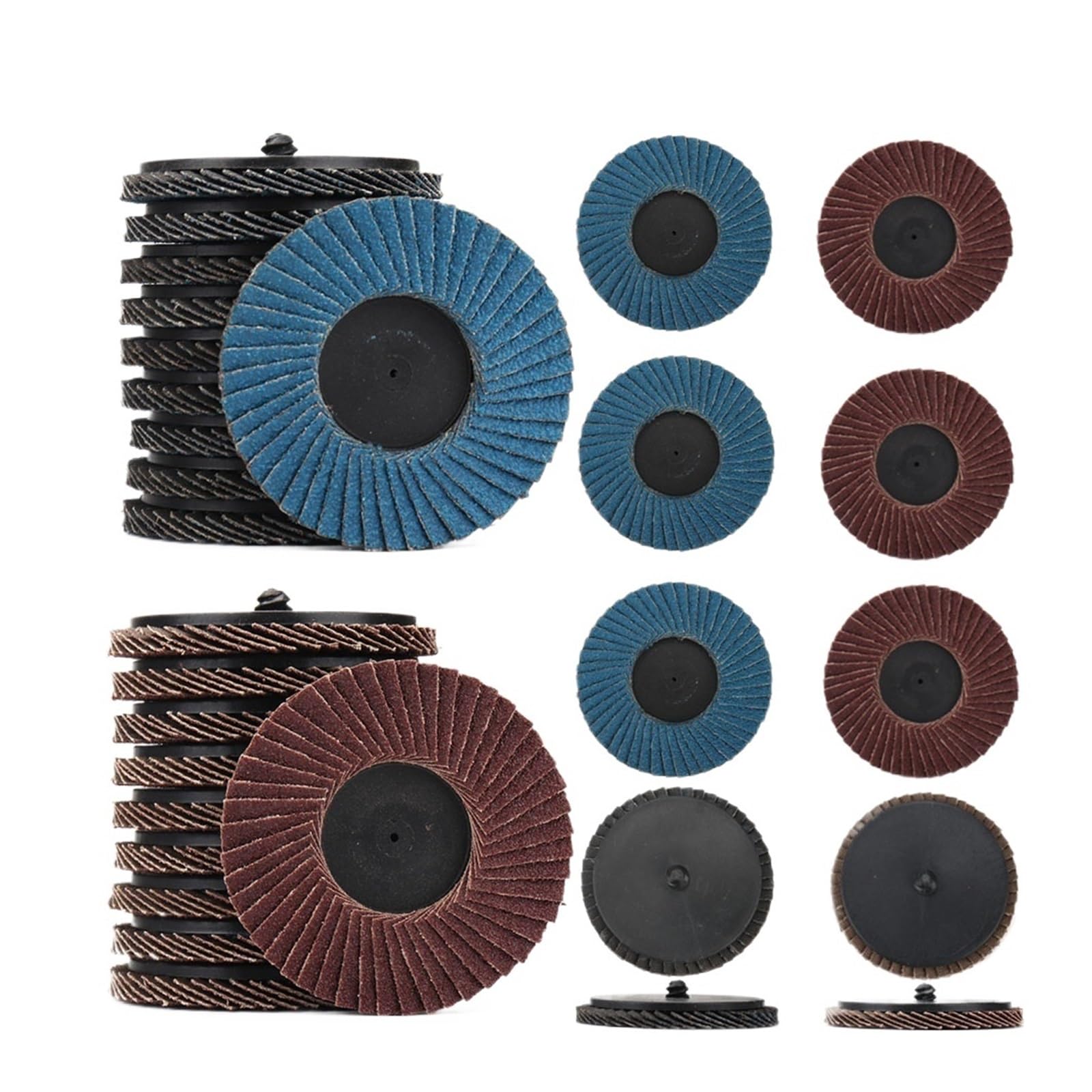 Dischi lamellari Professionali Piatti da 75 mm e 3" con bloccaggio a Rullo, for levigatura, smerigliatrici angolari, lucidatura, rimozione della ruggine da Metallo e Ferro(10Pcs Red)