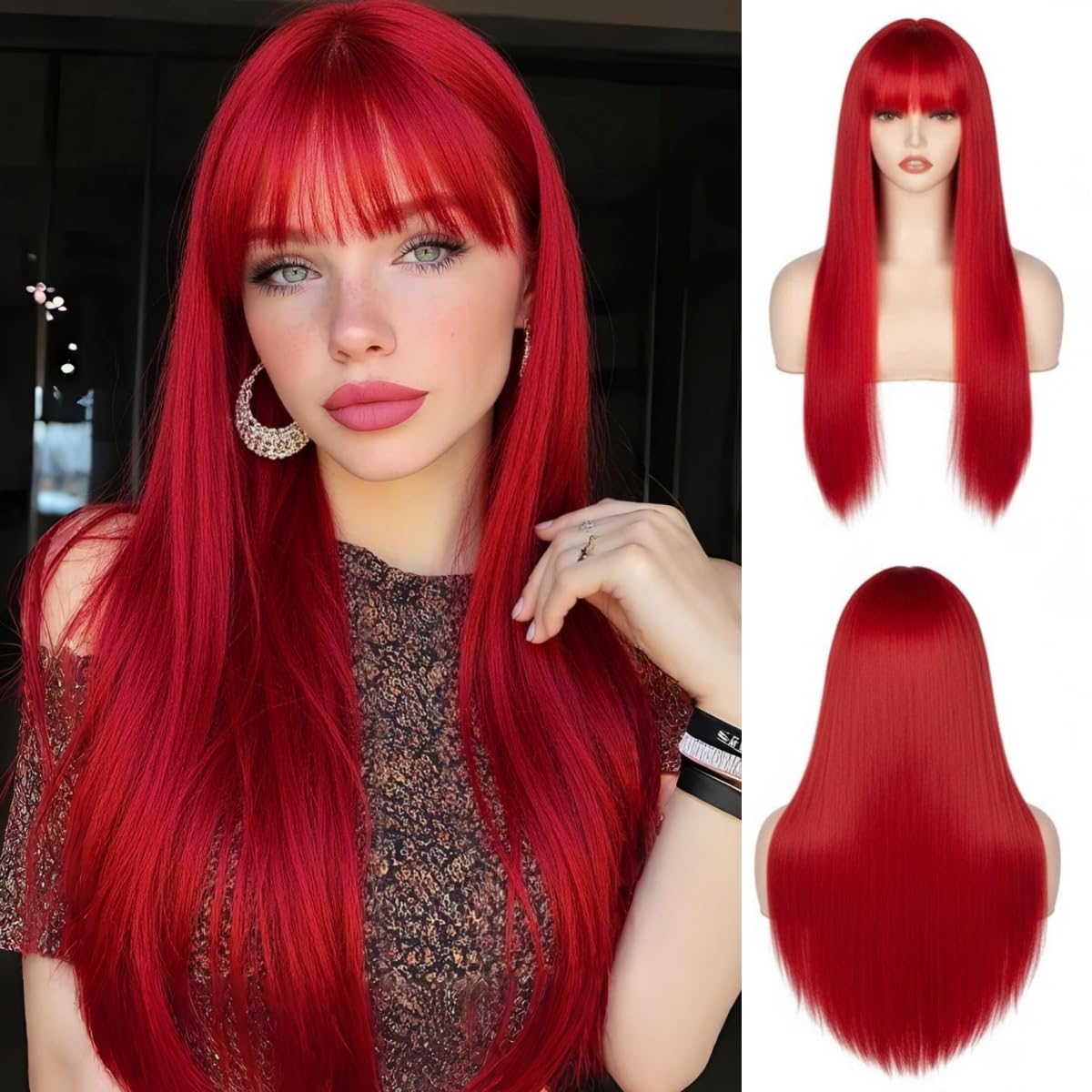 Long Pink Curly Wavy Wig for Women Natural Ombre Fluffy Synthetic Hair for Costume Cosplay Halloween Party