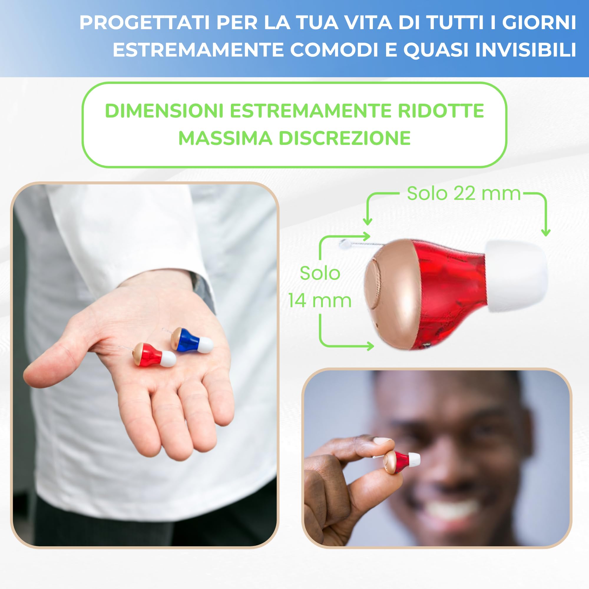 Dispositivo Acustico Ricaricabile | Amplificatore Suono Personale CIC