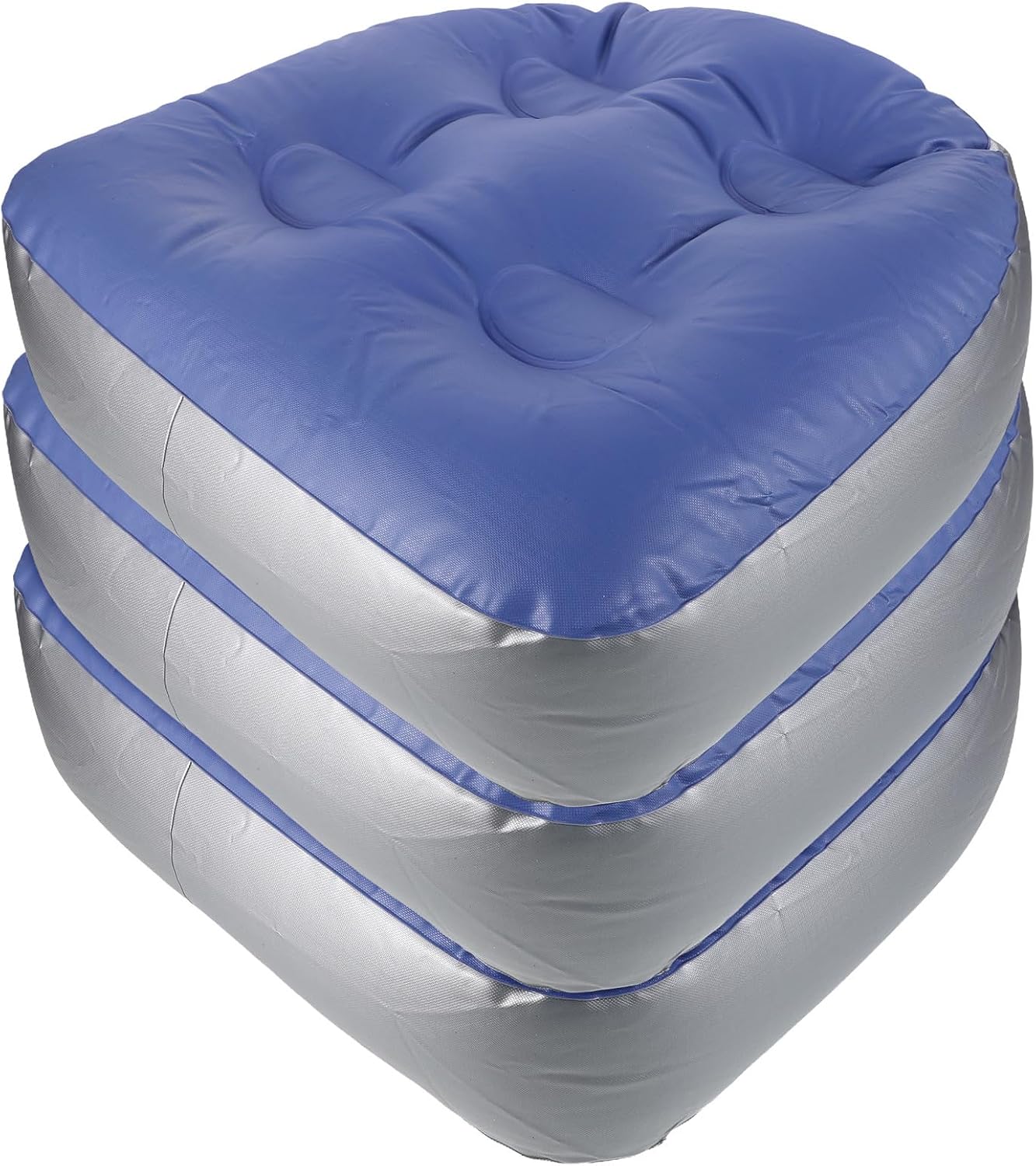 Generic 3pcs Inflatable Bath Cushion with Suction Cups Bathtub Spa Pillow Seat Cushion Water-Filled Pad Bathroom SPA Pool Accessories