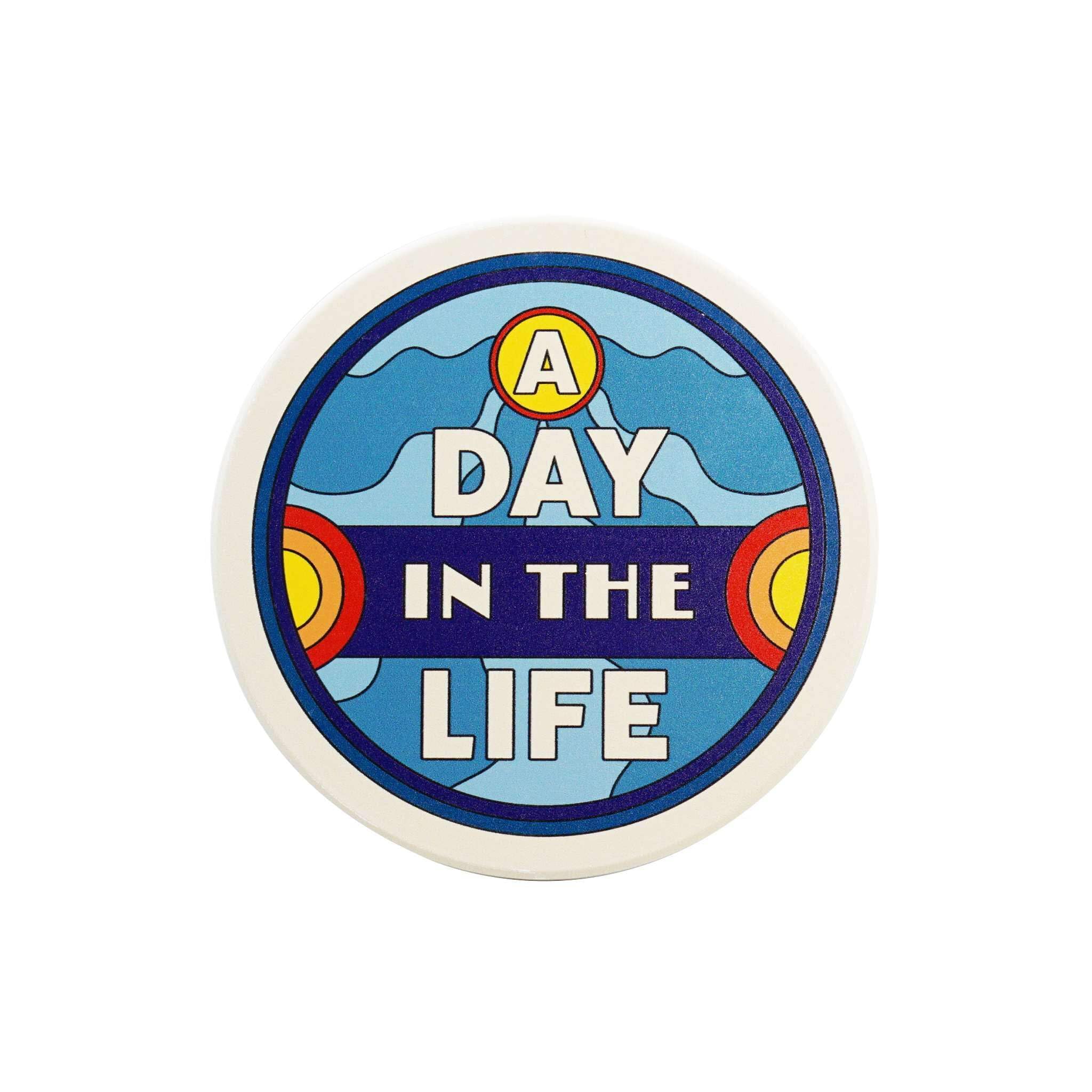 Half Moon Bay | The Beatles | A Day in The Life | 4 Inch Round Stoneware Drinks Coaster | Official Merchandise | Record Desk, Home Pub & Workshop Mat | Father’s Day 2026 Gift for Dad