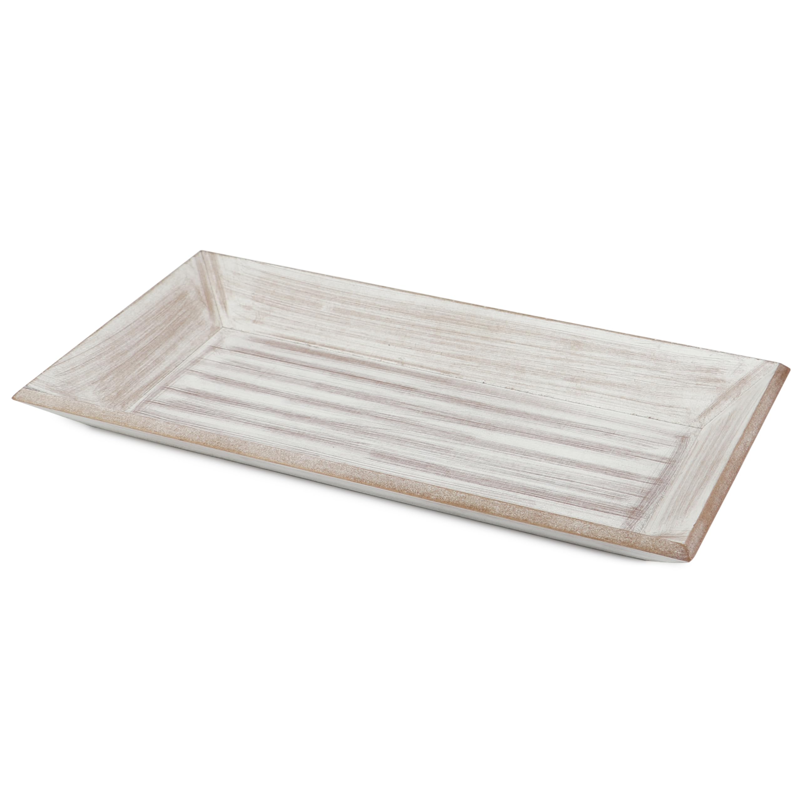 Vassoio decorativo in legno, stile shabby bianco, rettangolare, 60 x 17 cm, vassoio per candele con bordo in stile vintage, decorazione da tavolo, tovaglioli, candele