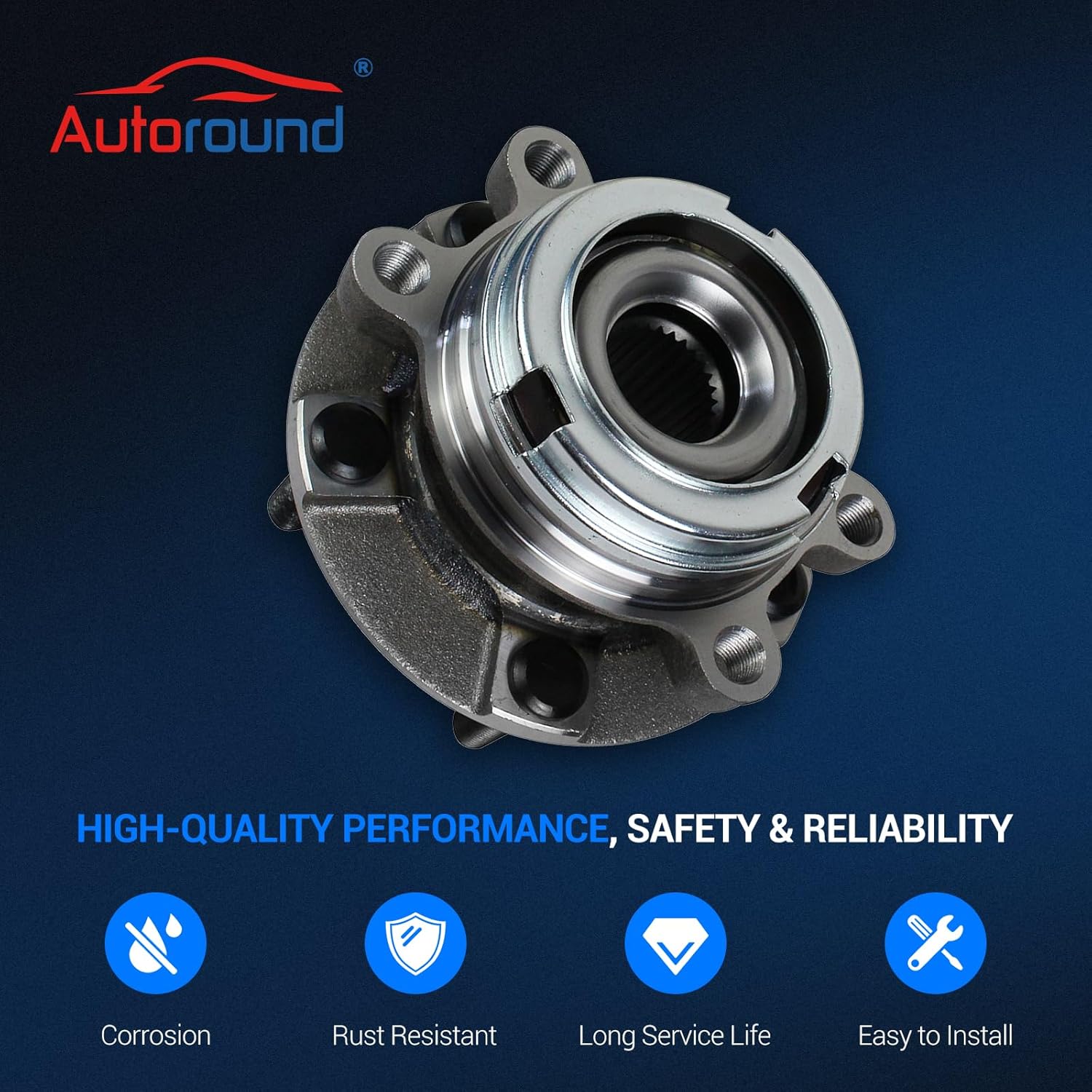 Autoround 513294 Front Wheel Bearing and Hub Assembly Compatible with Nissan Altima 2007 2008 2009 2010 2011 2012 2.5L, 5 Lugs w/ABS - Image 5