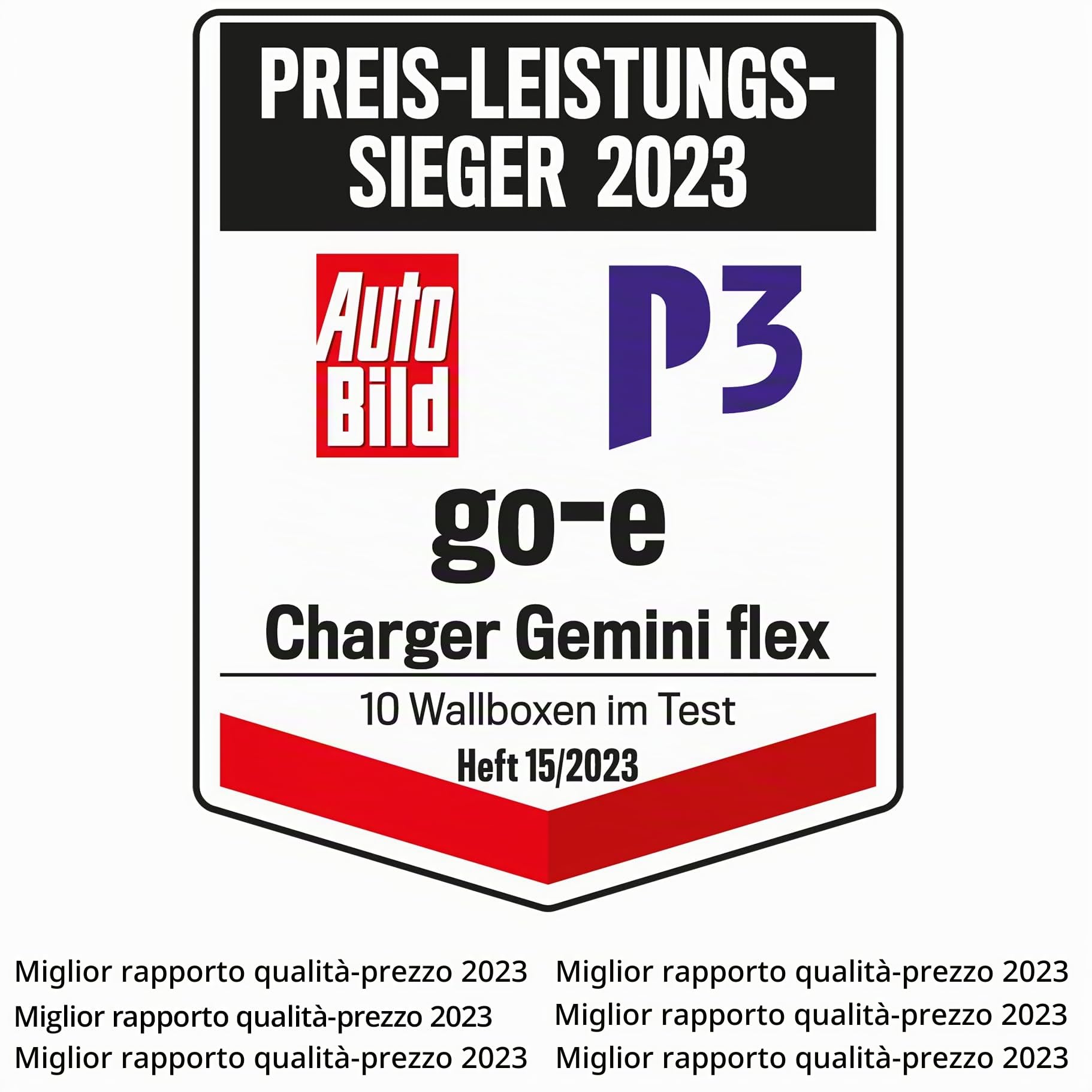go-e Charger Gemini flex 11 kW Stazione ricarica Wallbox fissa e mobile Spina CEE rossa 16 A Presa tipo 2 wi-fi RFID App