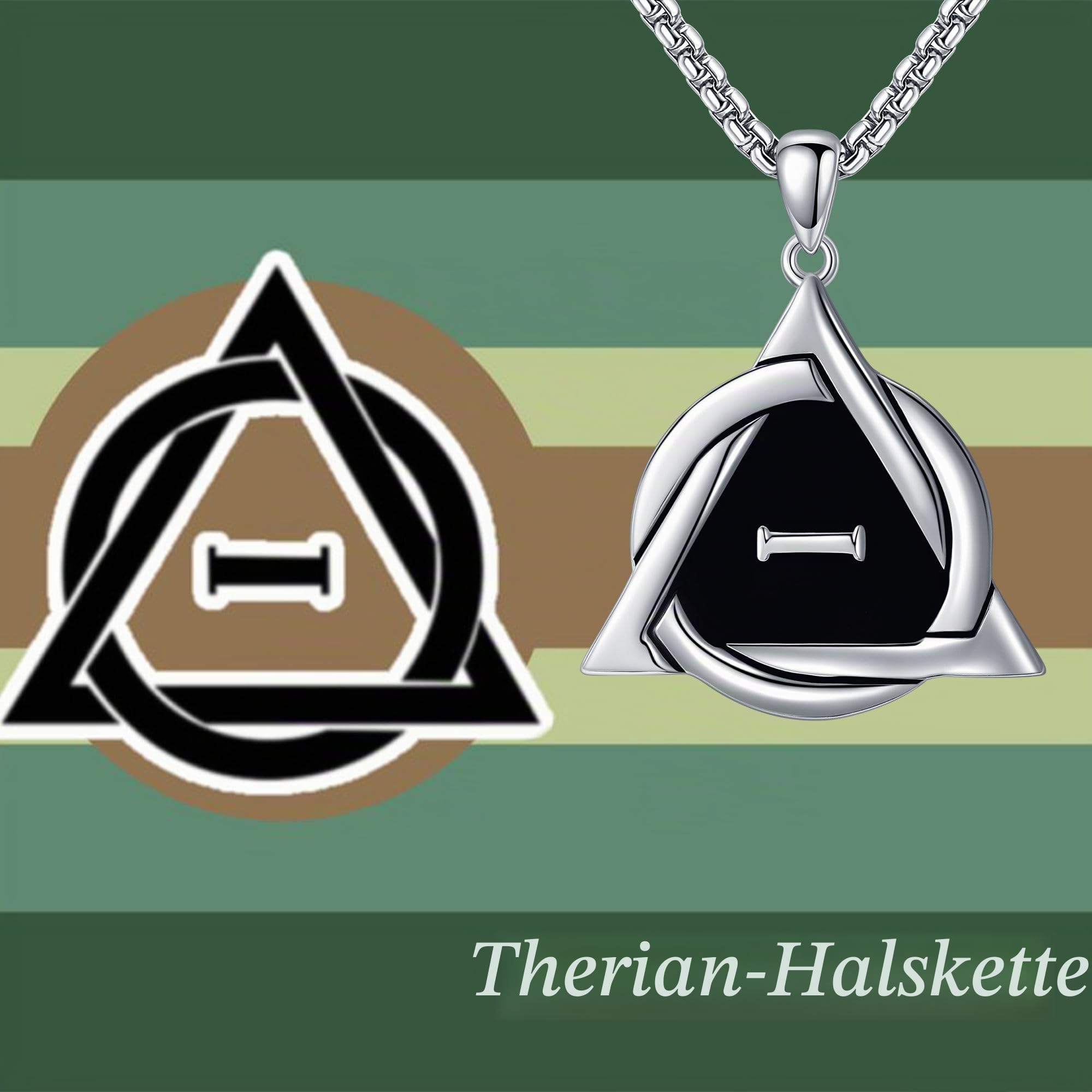 Therianer/Atheist/Transgender Halskette Sterling Silber Symbolschmuck