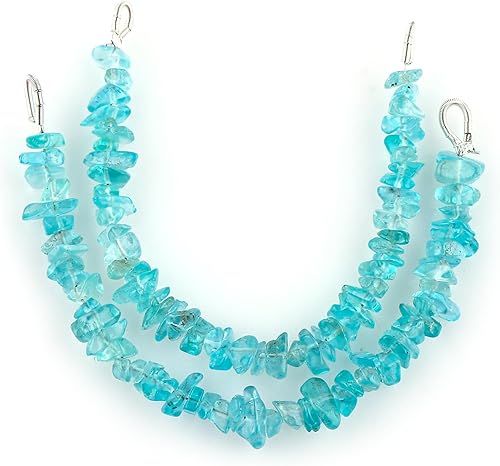CRYSTALIS 2pcs Natural Apatite Gemstone Connector with Loops, Uncut Chips Nugget