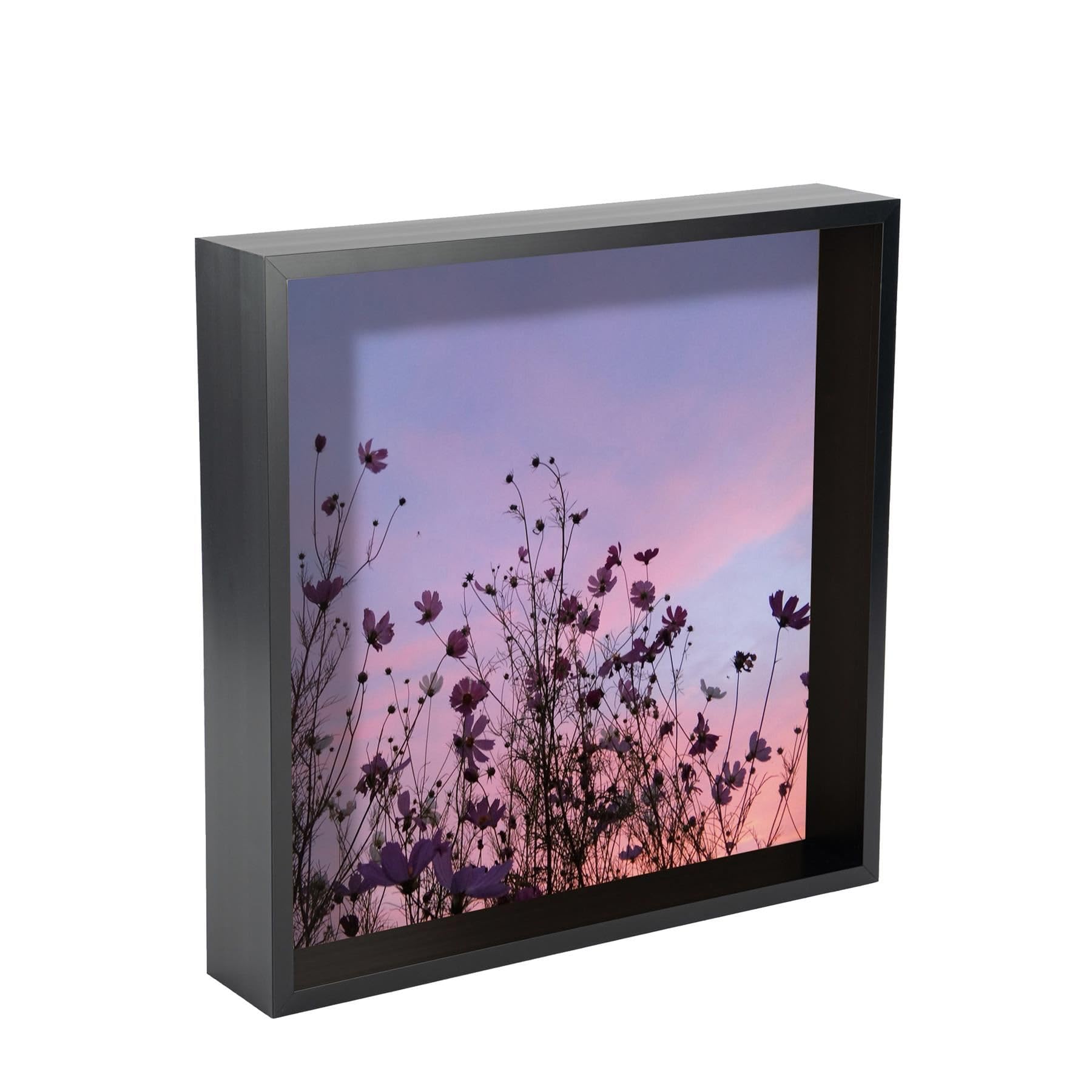 Nicola Spring Black Acrylic 3D Deep Box Photo Frame 12 x 12"