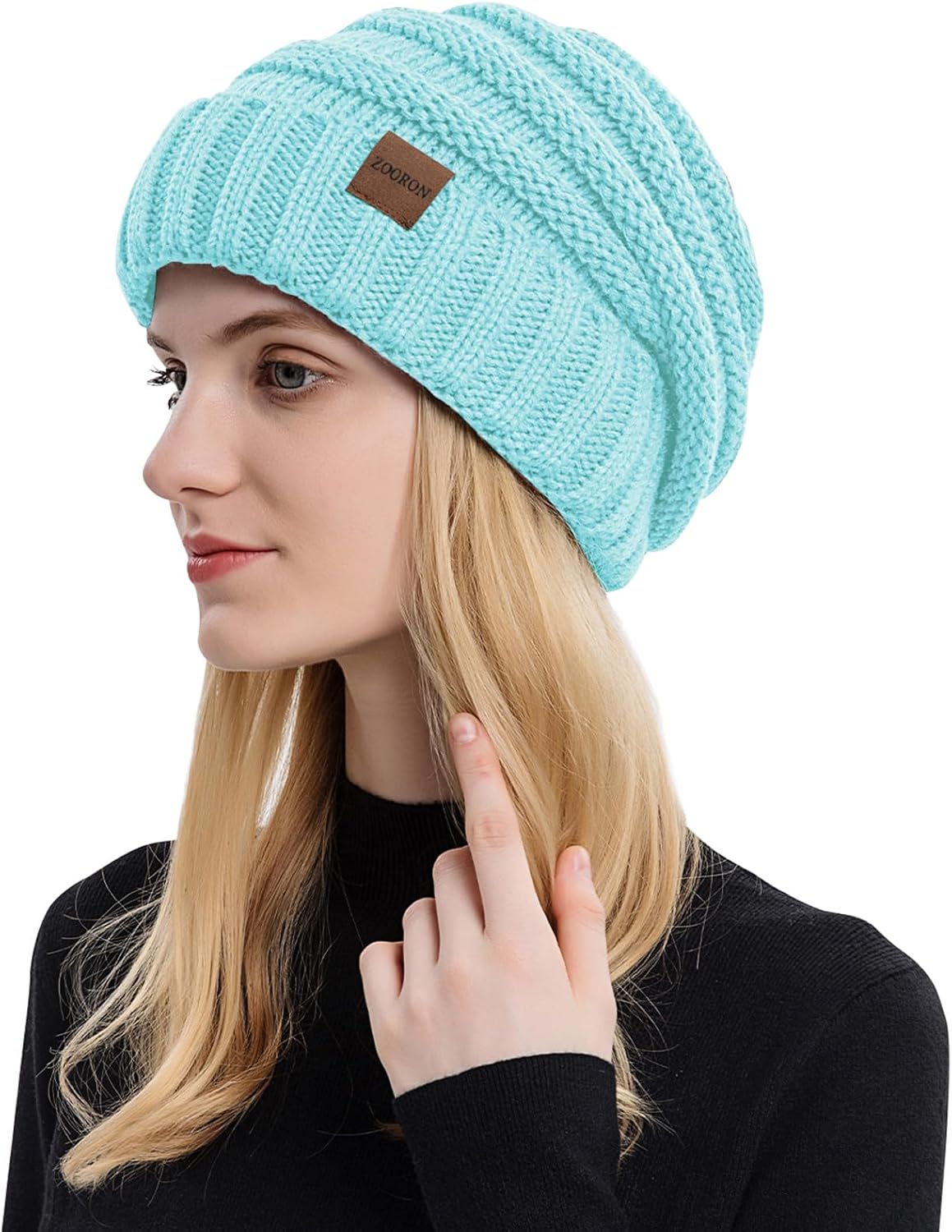 ZOORON Womens Winter Hat Slouchy Beanies for Women Cable Knit Beanie Hats