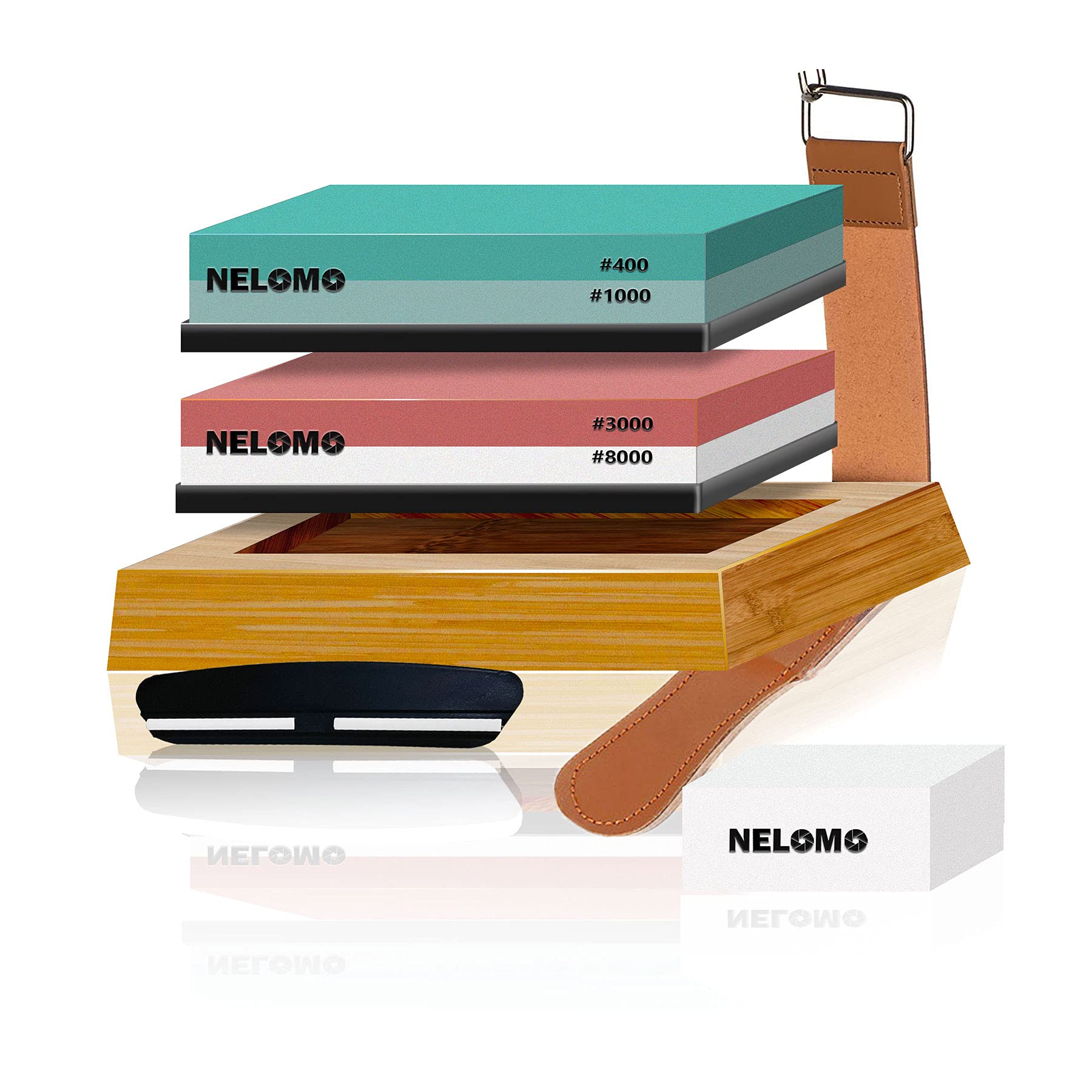 Buy Sharpening Stone Whetstone Knife Sharpener Wet Stone Sharpening Kit for Knives Nelomo