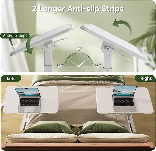 Miniatura 4 de Escritorio rodante para laptop, escritorio móvil inclinable de 180, altura ajustable, mesa de noche sobre la cama, escritorio portátil para