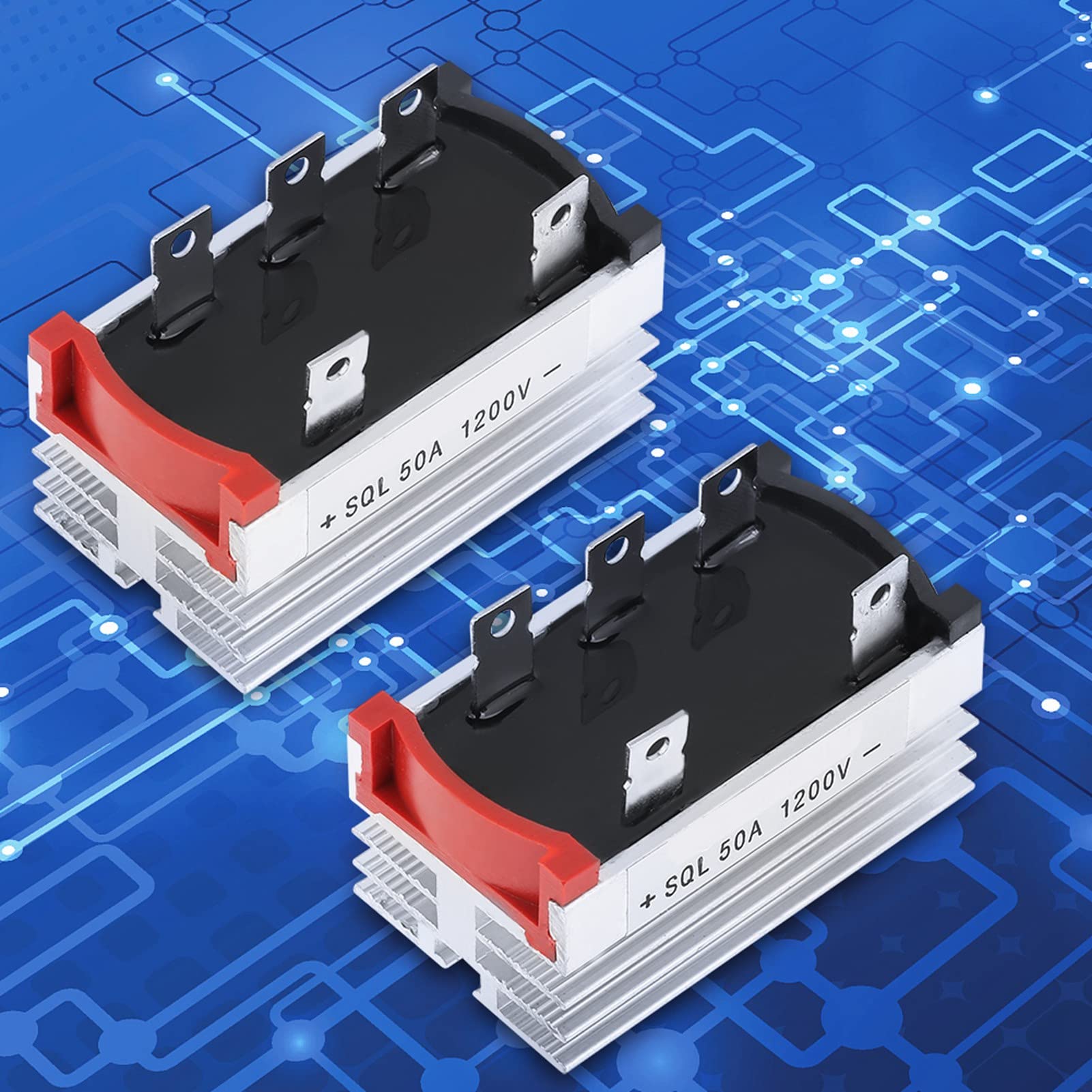 Prostownik Mostkowy 3-fazowy, 50A 1200V, Aluminium, 6x3.5x4 cm, 2 Sztuki