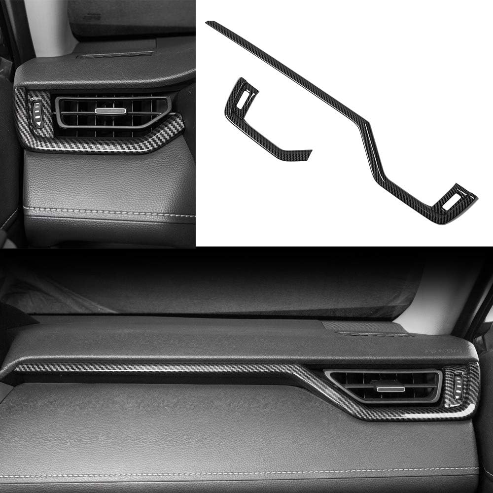 Bomely Air Outlet Compatible with Rav4 Dashboard Air Conditioning Vent Outlet Cover Trim Frame for Toyota Rav4 2019-2022 Accessories (Glossy Carbon Fiber Pattern, Air Outlet)