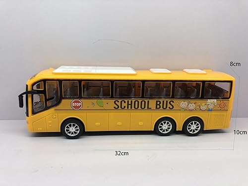 Miniatura 8 de AUTERCO Juguete grande de autobús escolar de 12.5 pulgadas para niños pequeños, juguete de autobús urbano de inercia de plástico fundido, auto