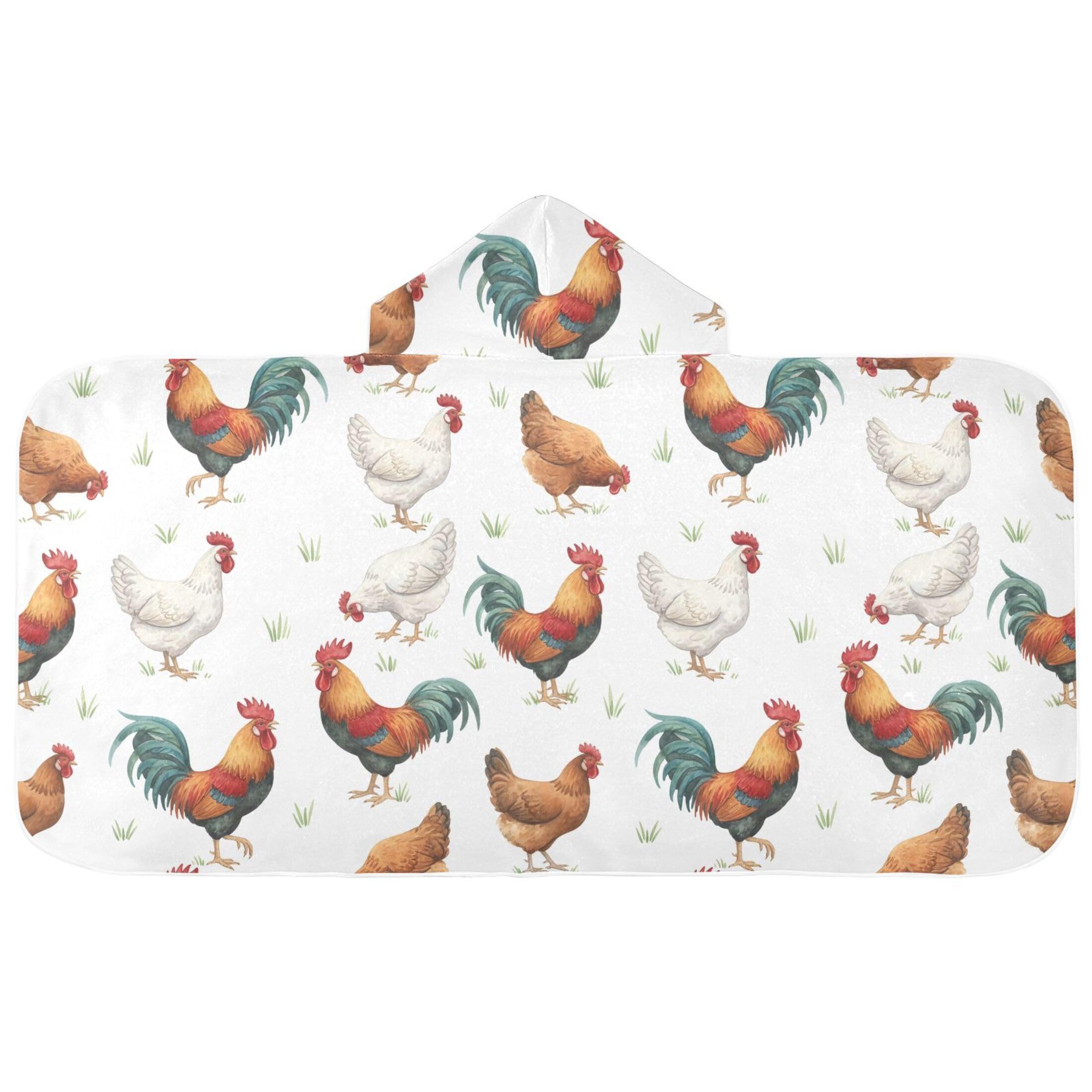 Fuauuyl Rooster Hooded Baby Bath Towel Soft & Breathable Towel for Newborns Infants Toddlers, Nursery Essential