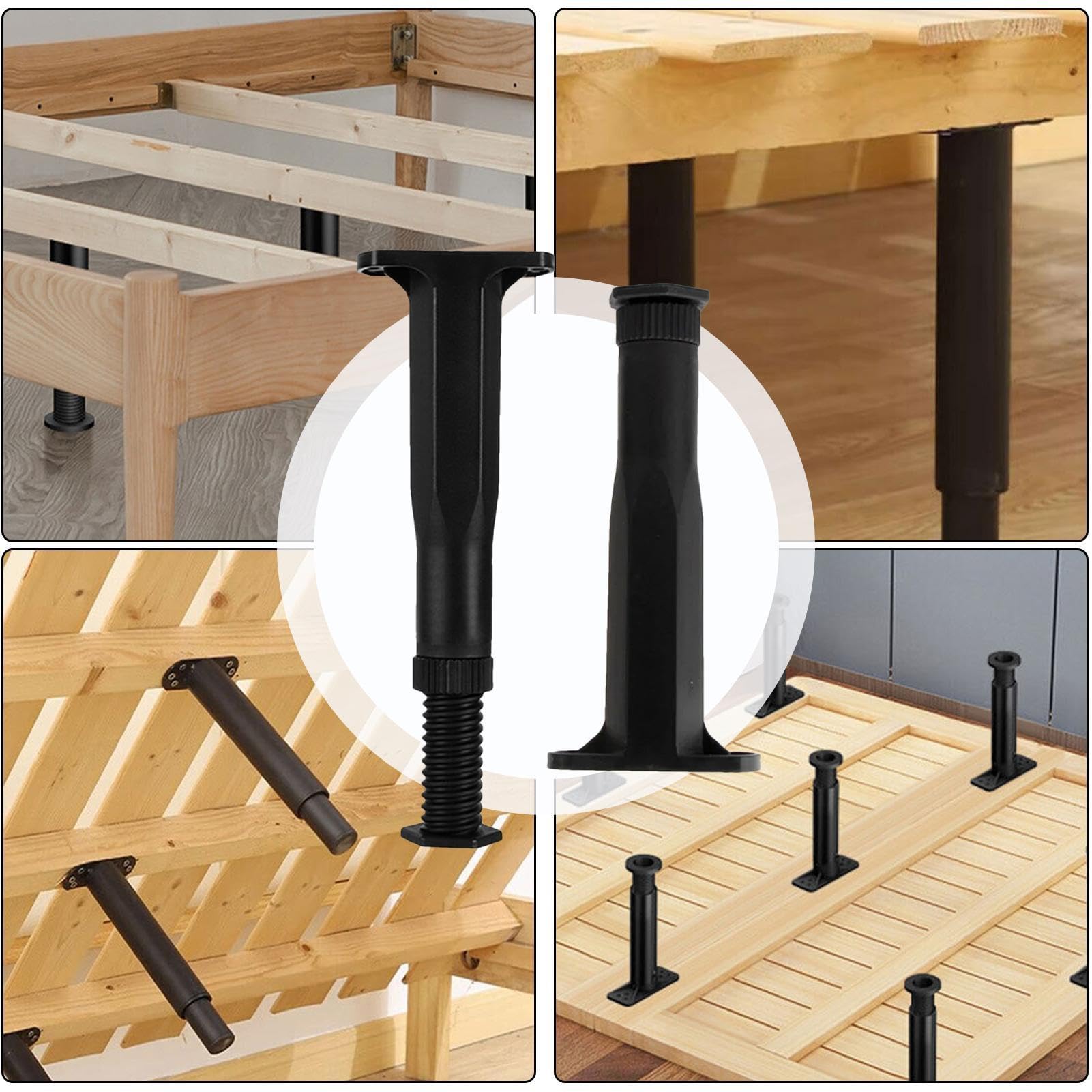 Lot De 6 Pieds De Support Réglables Pour Cadre De Lit (21,1 à 36,8