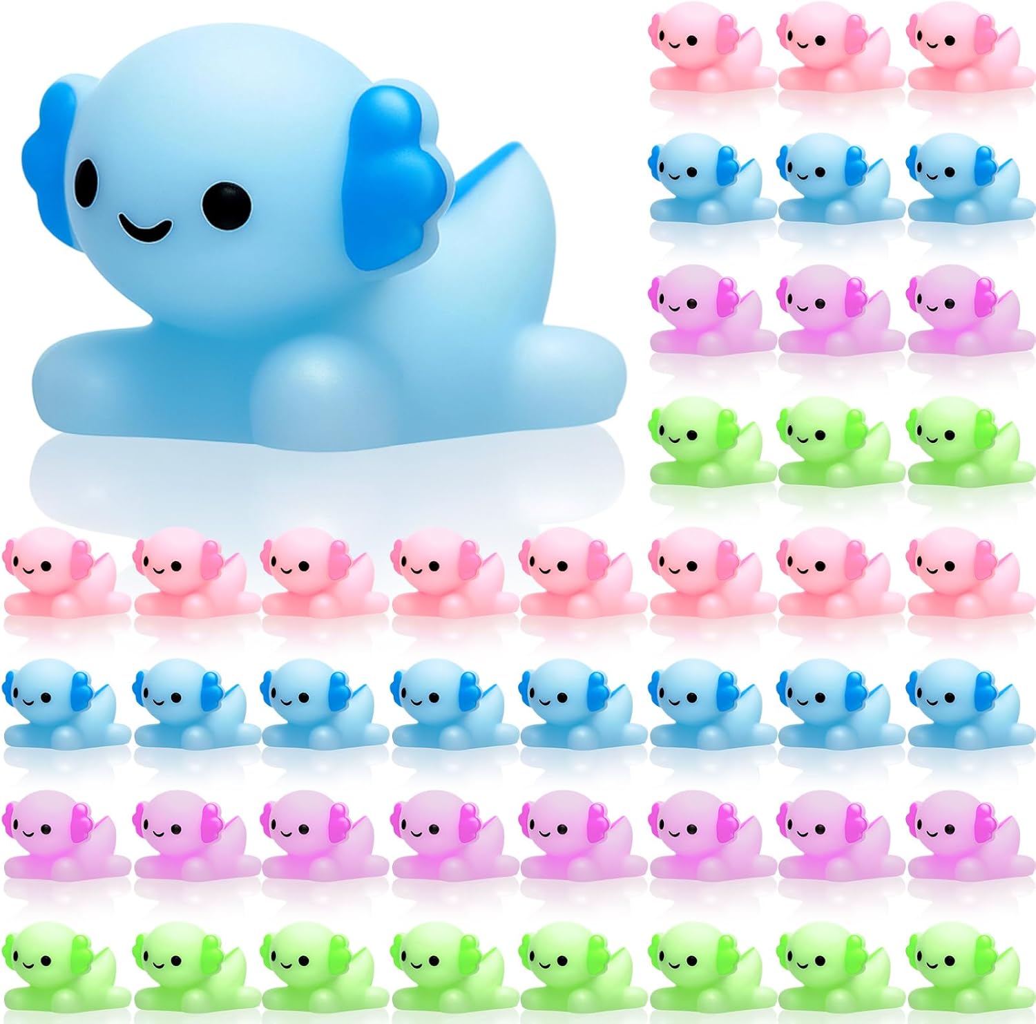 Soulchen 48 Pcs Axolotl Stress Relief Gifts Bulk Axolotl Party Favors Stress Relief Gifts for Employees Coworkers Teachers Individually Wrapped in OPP Bags, Fun Thank You Appreciation Set, 4 Colors