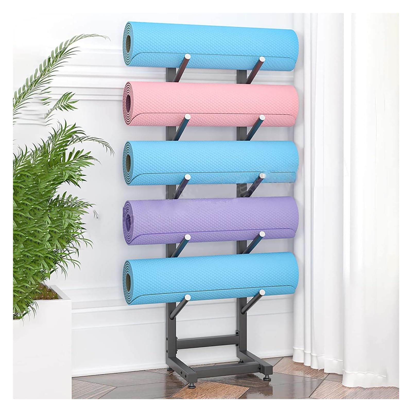 Rouleaux de massage rangement mural pour optimiser une salle de sport