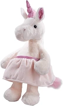 DILLY DUDU White and Pink Plush Stuffed Animal Unicorn 17-Inch