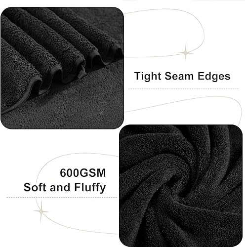 Miniatura 5 de Jusney Juego de 4 toallas de baño extra grandes de 35 x 70 pulgadas, toallas de baño de microfibra para adultos, toallas de baño de microfibra de