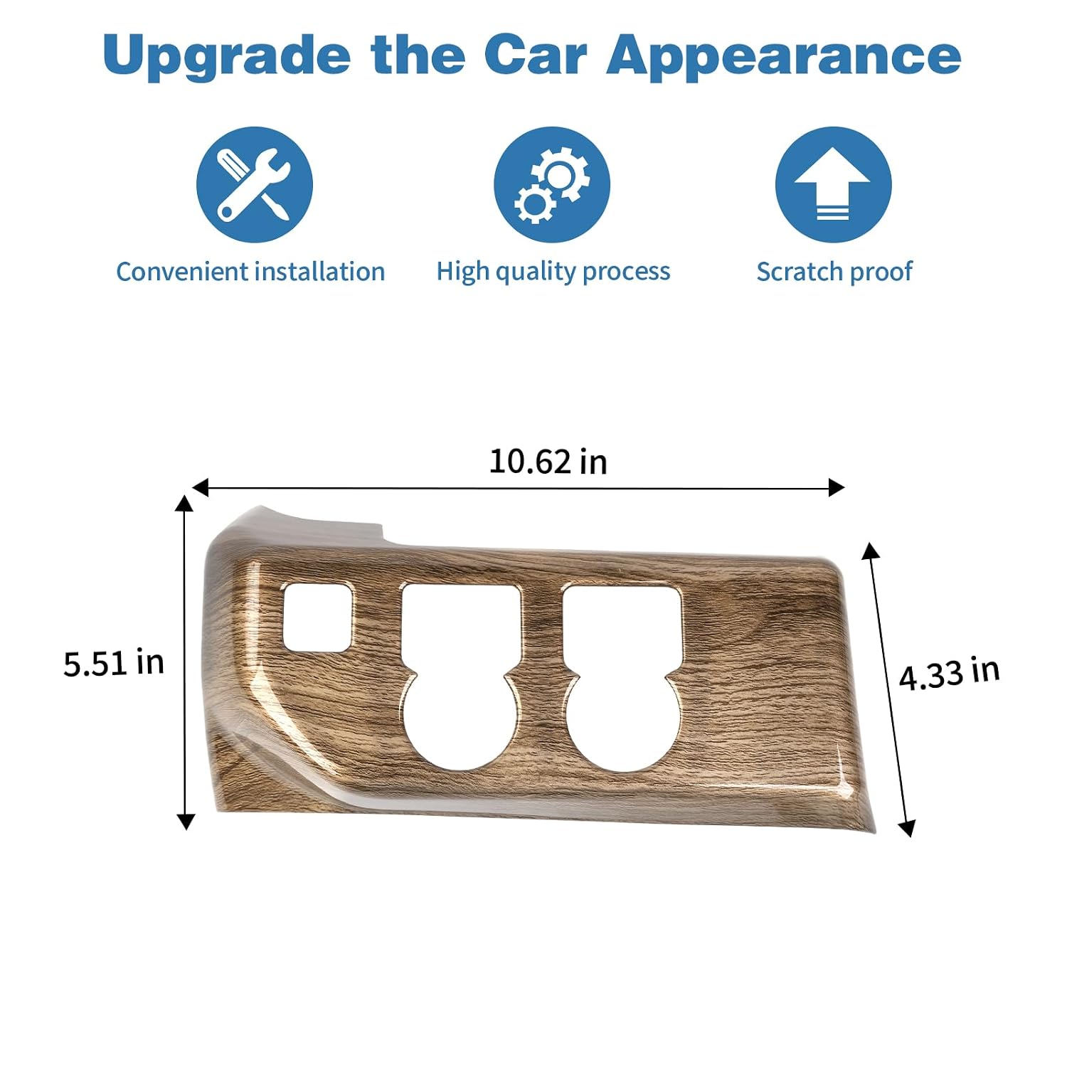for Silverado Headlight Switch Panel Trim Cover Fit for Chevy Silverado 2022 2023 2024 up Brown Wood Grain Interior Accessories