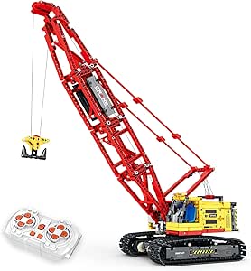 Reobrix Technic 22006 Crawler Crane Building Blocks Set, 1322 PCS Remote Control Tower Crane Model Kit, RC Construction Vehicle Model Kit for Teens 14+ and Adults, Compatible with Lego