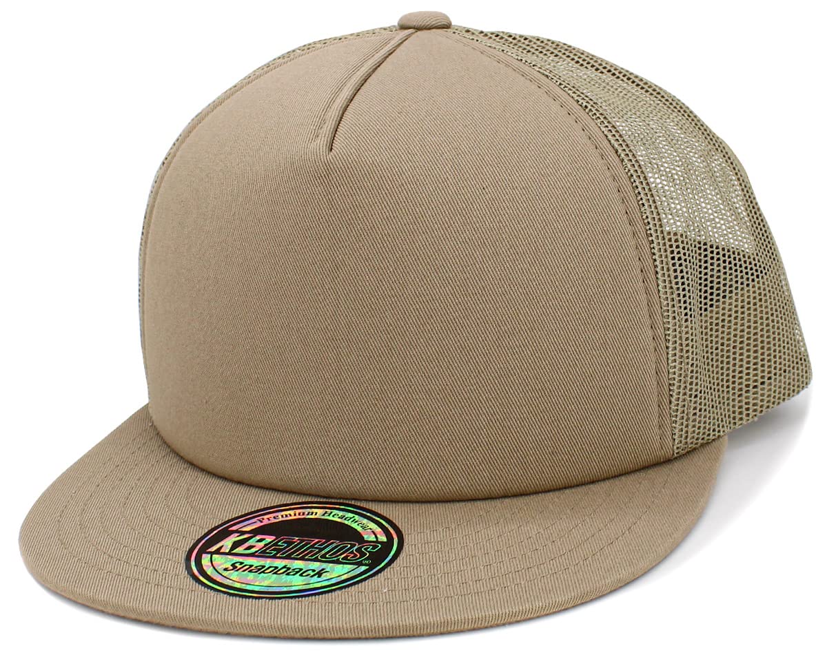 KBETHOS Classic 5 Panel Foam Front Trucker Mesh Cap with Adjustable Snapback