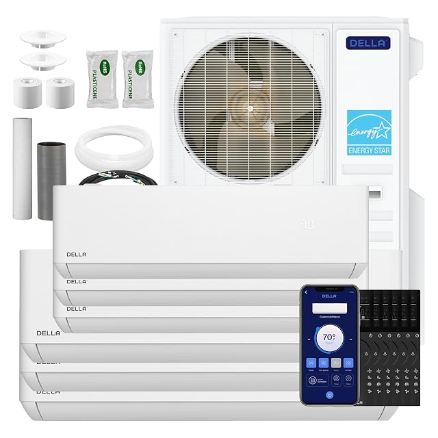 Della DELLA 55K BTU 6 Zone (3x9K+3x12K) Mini Split AC, 22.5 SEER2, 2850 Sq.Ft