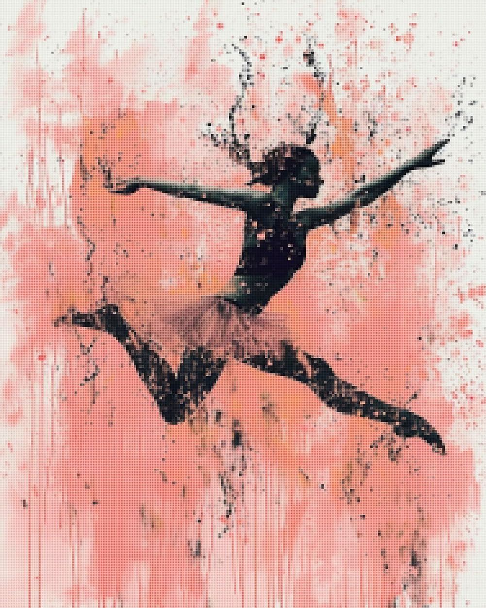 CISDKK Cross Stitch Design,Cross Stitch Kits for Beginners,Lyrical Dance Watercolour Art Dancing Portrait Dancer Portrait Dancing Poster Dance Studio Decor,11CT,13.39 * 17.33 inch