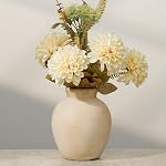 5.3 Inch Small Vintage Ceramic Flower Vase,Easter Rustic Farmhouse Vase For Home Decor,Distressed Decorative White Vase for Table Entryway Mantel Centerpiece Bookshelf Living Room Bedroom (105-rustic)