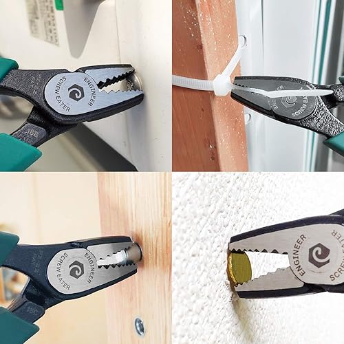 Miniatura 3 de ENGINEER Alicates extractor de tornillo PZ-22 con dientes dentados de acero al carbono