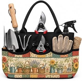 Greenhouse Shelf Patchwork Garden Tool Bag Organizer for Yard in Spring