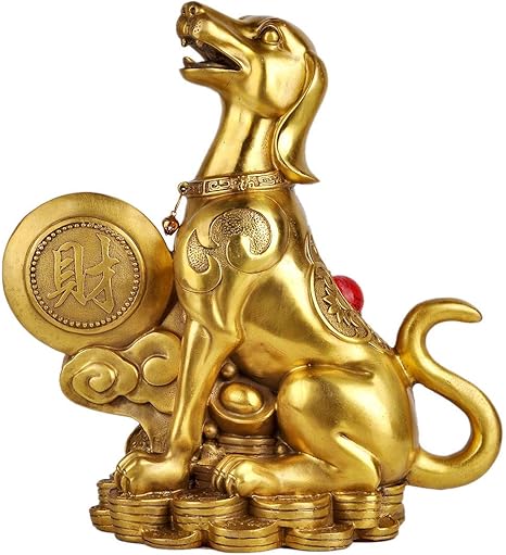Amazon Laojunlu 純銅の犬 金の犬 干支 幸運で裕福な 鎮華の邪悪な家族 行方不明の隅を埋める 手工芸品の装飾品 インテリア オンライン通販