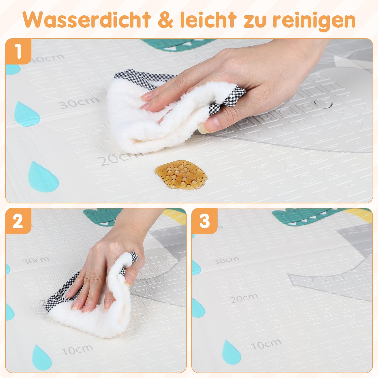 Dripex Krabbelmatte Baby Faltbar 200x180x1.5 CM Kinder Spielmatte BPA-frei | Groß Spieldecke Rutschfeste Krabbeldecke Wendbar Tragbar & Wasserdicht für Kinderzimmer Wohnzimmer (ab 0 Monate)