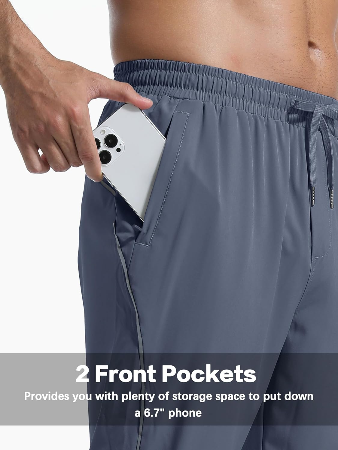 Men's Lightweight Sweatpants with Pockets Quick Dry Breathable Workout Pants for Men Athletic Gym Running Joggers - Image 4