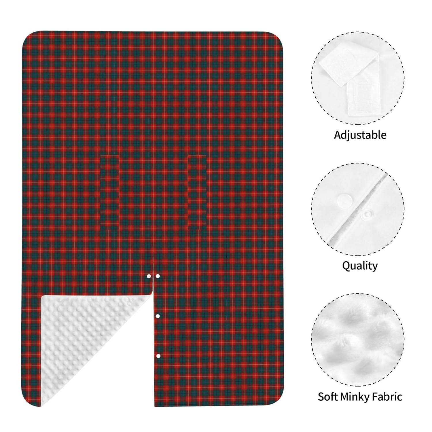 Clan Turnbull Red and Green Plaid Scottish Baby Car Seat Cover & Breastfeeding Nursing Cover - Breathable Stretch Fabric Multi-Use Nursing Cover for Breastfeeding