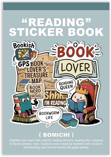 Bomichi 31 Sheets 300 Pcs Romance Book Stickers for Kindle, Holographic Aesthetic Cute Bookish Funny Sticker Book for Laptops Water Bottles Journal Scrapbook DIY Art Crafts