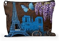 Vista 8 de Cafl Bolsa de maquillaje para viajes, artículos esenciales para organizar joyas, bolsa de cosméticos para el cuidado de la piel, neceser