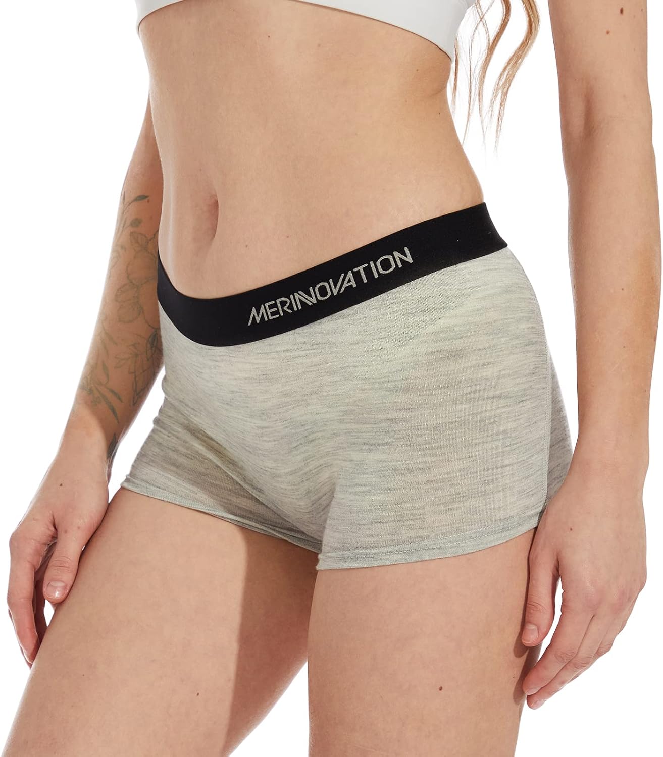 MERINNOVATION 100% Merino Wool Boxer Briefs for Women - 2 Packs Everyday Breathable Anti-Odor Womens Boyshorts Underwear - Image 2